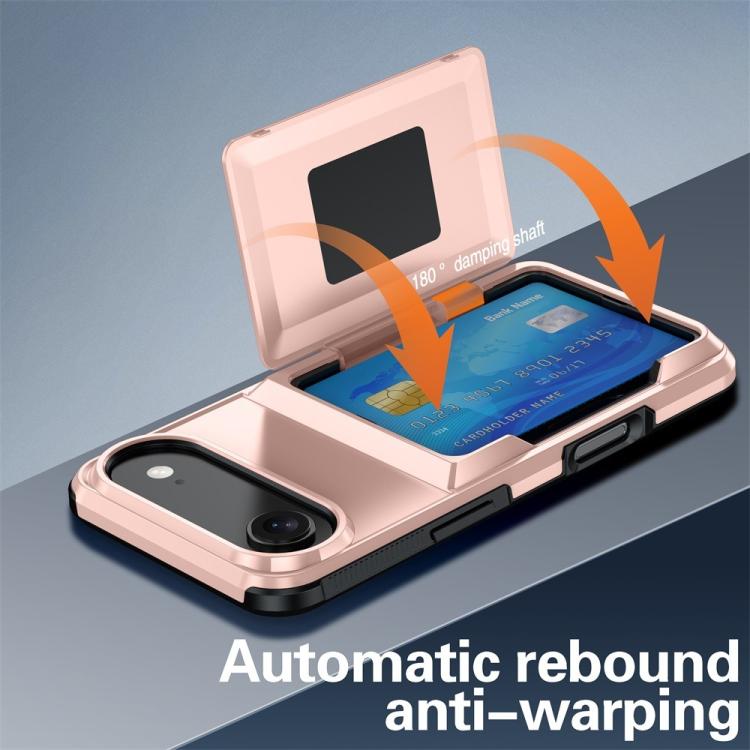 Funda abatible para iPhone 17 Air Kalebol con tarjetero, a prueba de golpes (verde militar)