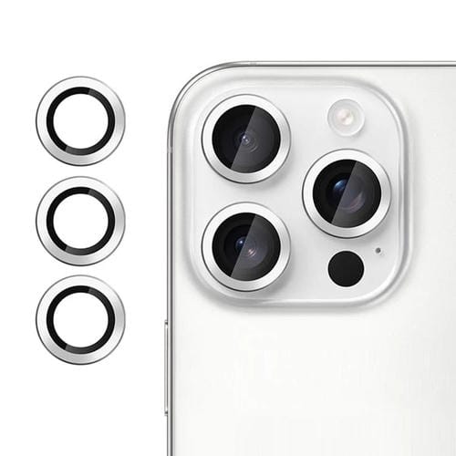 For iPhone 15 Pro Kalebol No Flicker Ultra-Thin Individual Camera Lens Tempered Glass Film(Silver)