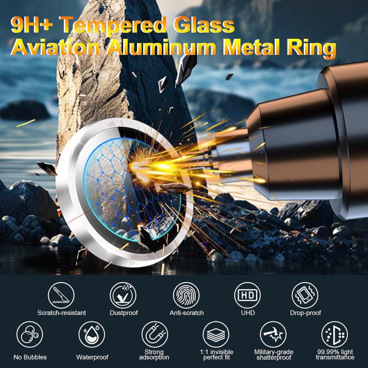 For iPhone 16e Kalebol No Flicker Ultra-Thin Individual Camera Lens Tempered Glass Film(Gold)