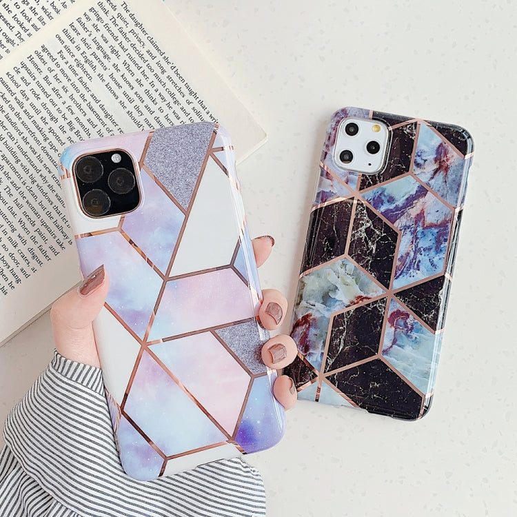 Funda para Teléfono Móvil iPhone 11 Pro Plating Geometric Pattern Mosaic Marble TPU (Rosa Pj1)