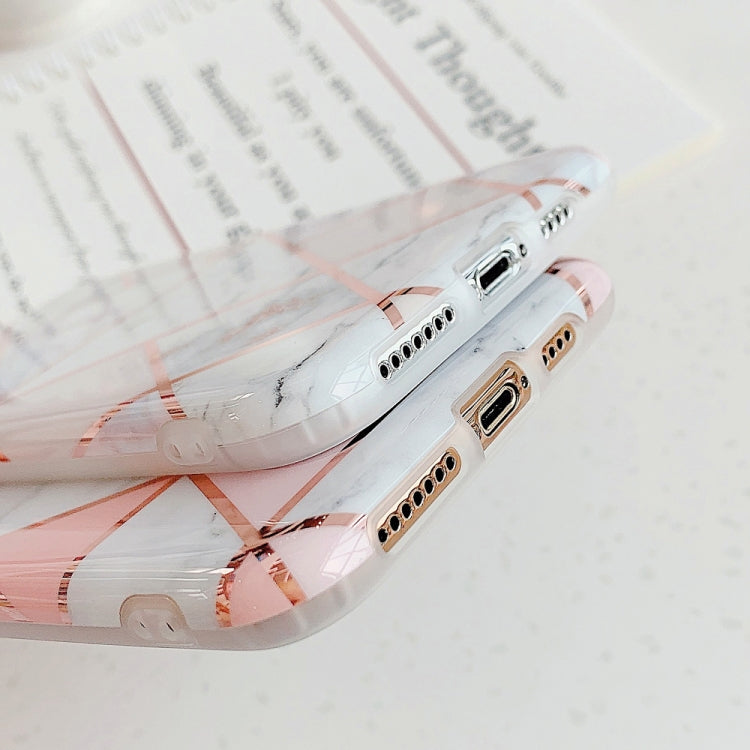 Funda para Teléfono Móvil iPhone 11 Pro Plating Geometric Pattern Mosaic Marble TPU (Rosa Pj1)