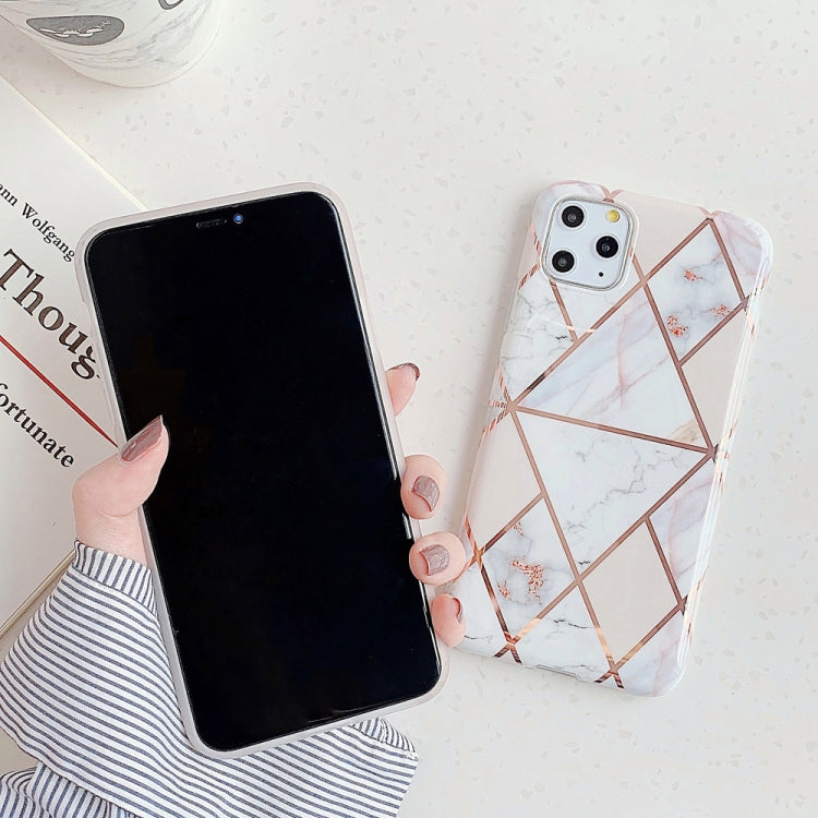Funda para Teléfono Móvil iPhone 11 Pro Plating Geometric Pattern Mosaic Marble TPU (Rosa Pj1)