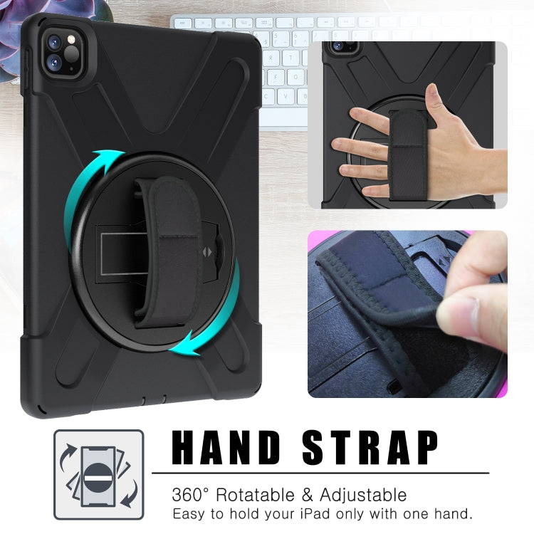 Funda Protectora para iPad Pro 11 2022 / 2020 Rotación 360 Grados PC Silicona Soporte Correa (Rojo)