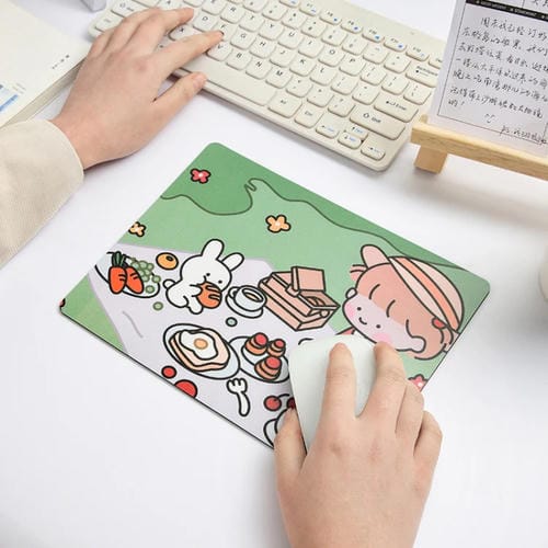 5 Pcs Mouse Pad Creativo de Conejo y Niña Cartoon para Laptop y Estudiante (Hide And Seek)