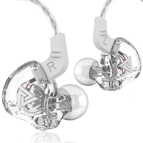 Auriculares In-Ear Qkz Ak6 Cableado Subwoofer Deportivos (Transparent White) 2 Pcs