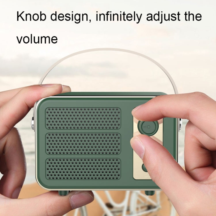 Mini Altavoz Bluetooth Portátil de Mano Sonido Estéreo Nivel Hifi Retro (Blanco)
