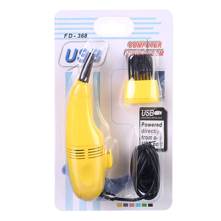 Mini Cepillo de Limpieza de Teclado USB Eliminador de Polvo para Computadora Portátil (Amarillo)