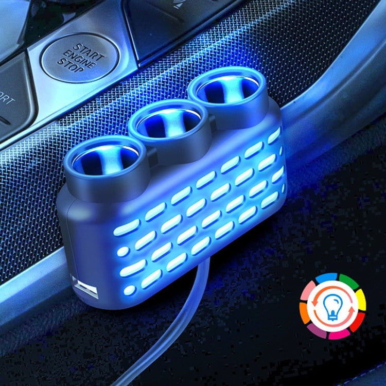 1 A 3 Cargador De Encendedor De Cigarrillos Para Automóvil De 12 V / 24 V Luz Multifunción De Siete Colores (120 W) - MOVILSTORE