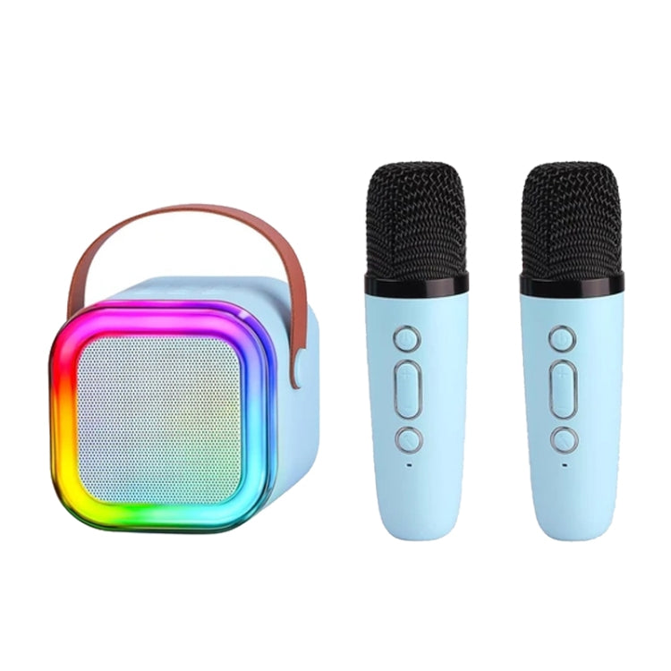 Altavoz Inteligente con Micrófono Dual Bluetooth Portátil Karaoke para Teléfono Móvil (Azul)