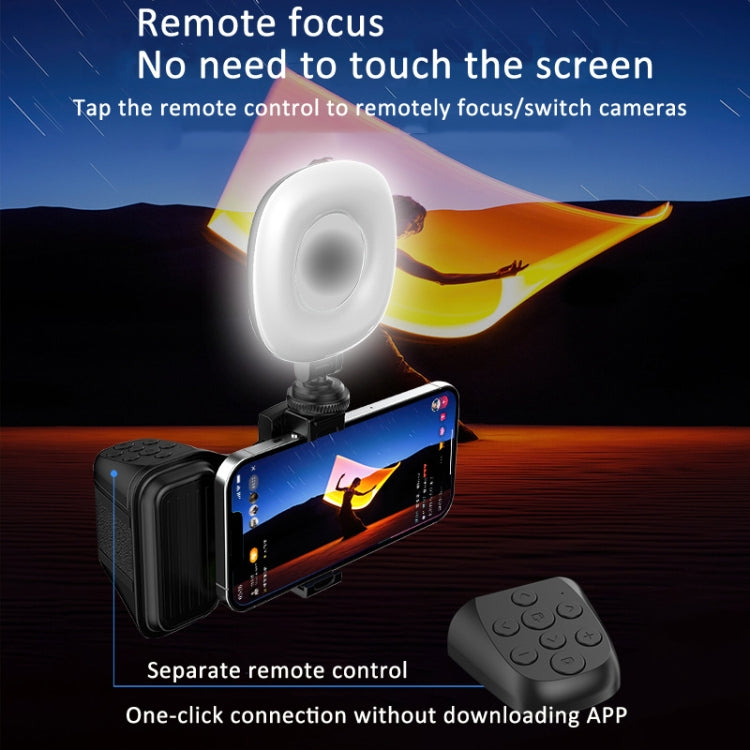 Empuñadura para Cámara de Teléfono con Soporte para Zapata Fría Control Remoto Bluetooth Luz de Relleno