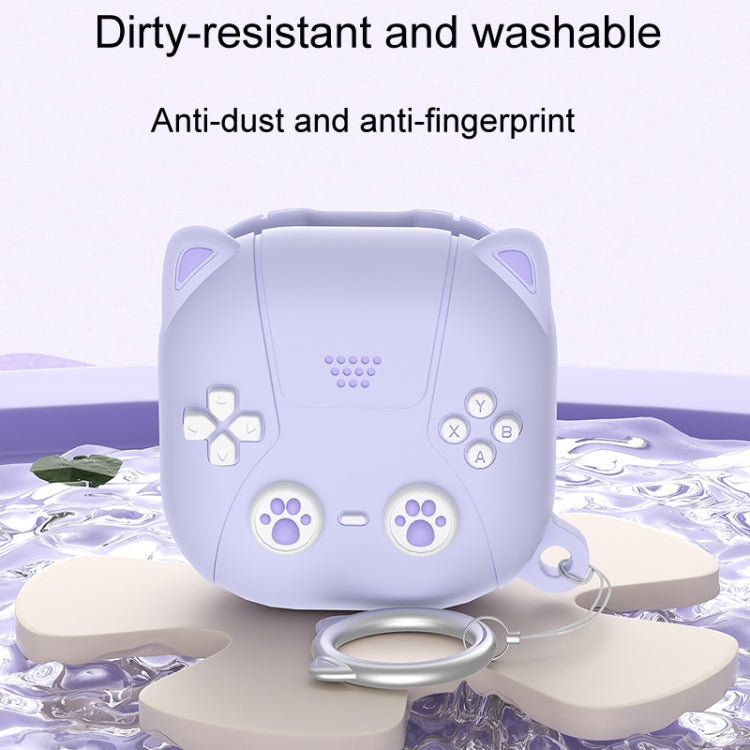 Protector de Auriculares Silicona Samsung Galaxy Buds 2/Live/Pro/2 Pro/Fe (Morado Claro) Diseño Gatos