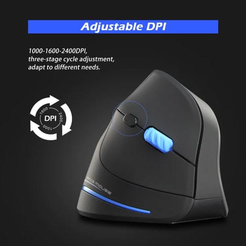 Ratón Inalámbrico Zelotes F-35A Recargable Ergonómico con Agarre Vertical y 6 Botones (Versión Inalámbrica)