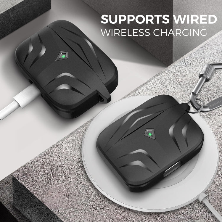 Estuche Protector Ahastyle PT140 Para Airpods Pro Contra Caídas De TPU Con Borde De Diamante (Azul)