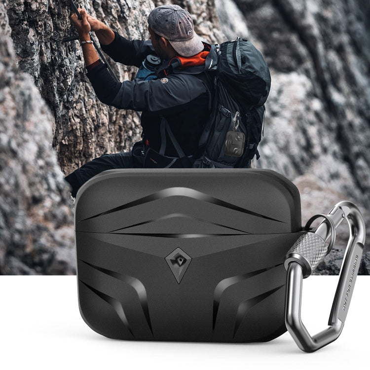 Estuche Protector Ahastyle PT140 Para Airpods Pro Contra Caídas De TPU Con Borde De Diamante (Azul)