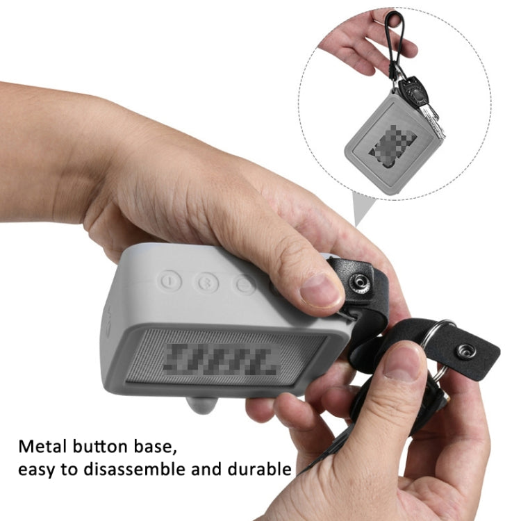 Funda de silicona para altavoz JBL Go 2 con correa de mano de PU (Gris)