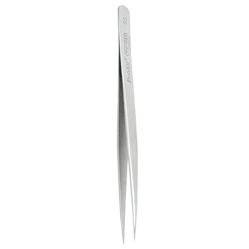 Proskit Precision Tweezers 1Pk-105T Straight Tip Stainless Steel Antimagnetic 140mm