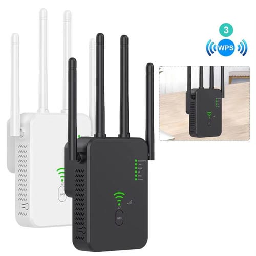 Repetidor Inalámbrico Urant U10 300 Mbps 2,4 GHz Amplificador Señal WIFI 4 Antenas Enchufe Europeo (Negro)