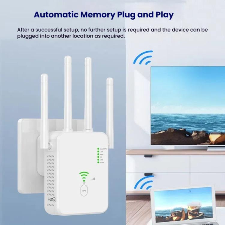 Repetidor Inalámbrico Urant U10 300 Mbps 2,4 GHz Amplificador de Señal WIFI 4 Antenas Enchufe Británico (Negro)