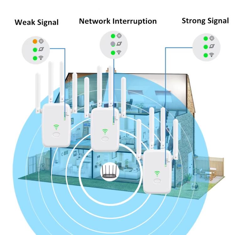 Repetidor Inalámbrico Urant U11 300 Mbps 2,4 GHz Amplificador Señal WIFI Compatible Configuración Rápida WPS Enchufe Europeo (Negro)