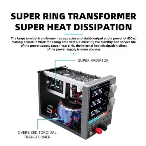 Puissance Meter Sugon 3010Pm Réparation de téléphones cellulaires avec écran numérique, 150 W, 30 V, 10 A, 4 prises UE