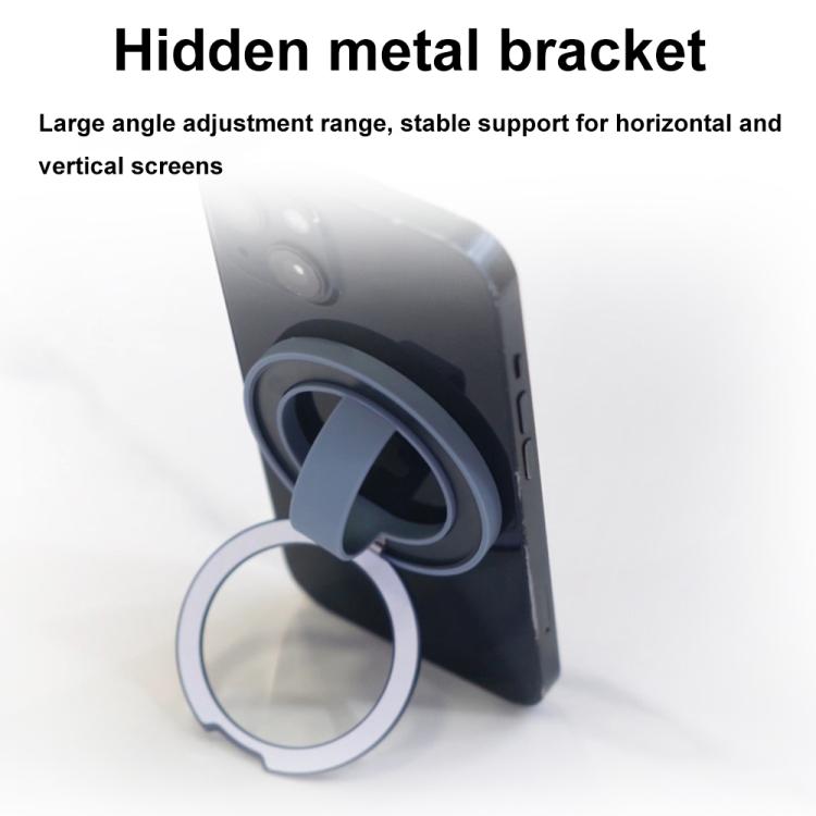 Mini Soporte para Teléfono Móvil Rk-X39 con Hebilla de Anillo Magnético de Silicona (Azul Oscuro)