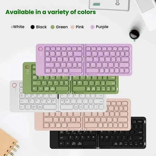 Teclados Inalámbricos Portátiles Plegables Mini B023 con Bluetooth para Teléfono Celular y Computadora (Negro)