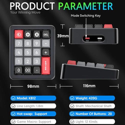 Teclado Mecánico Mini K812 Gasket Aleación de Aluminio RGB Intercambio En Caliente Personalizado (Blanco)