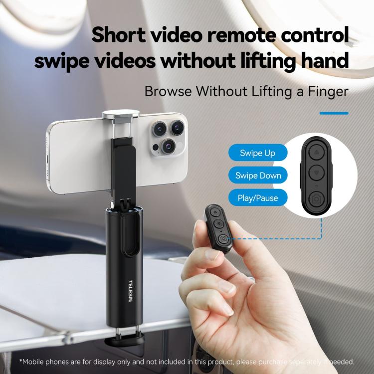 Soporte para Teléfono Móvil Telesin P1-Hss-01 3 en 1 con Clip y Control Remoto Bluetooth