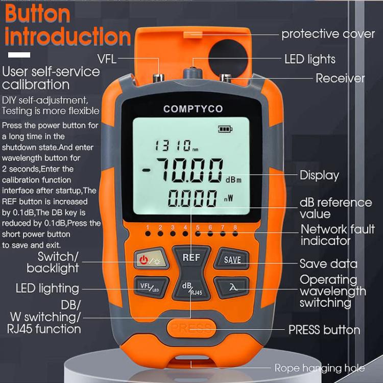 Mini Medidor de Potencia Óptica 4 en 1 Modelo M50 1 Mw Máquina Integrada de Luz Roja Equipo de Prueba Portátil