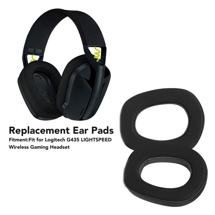 Almohadillas de Cuero para Auriculares Logitech G435 con Funda de Esponja (Negro)