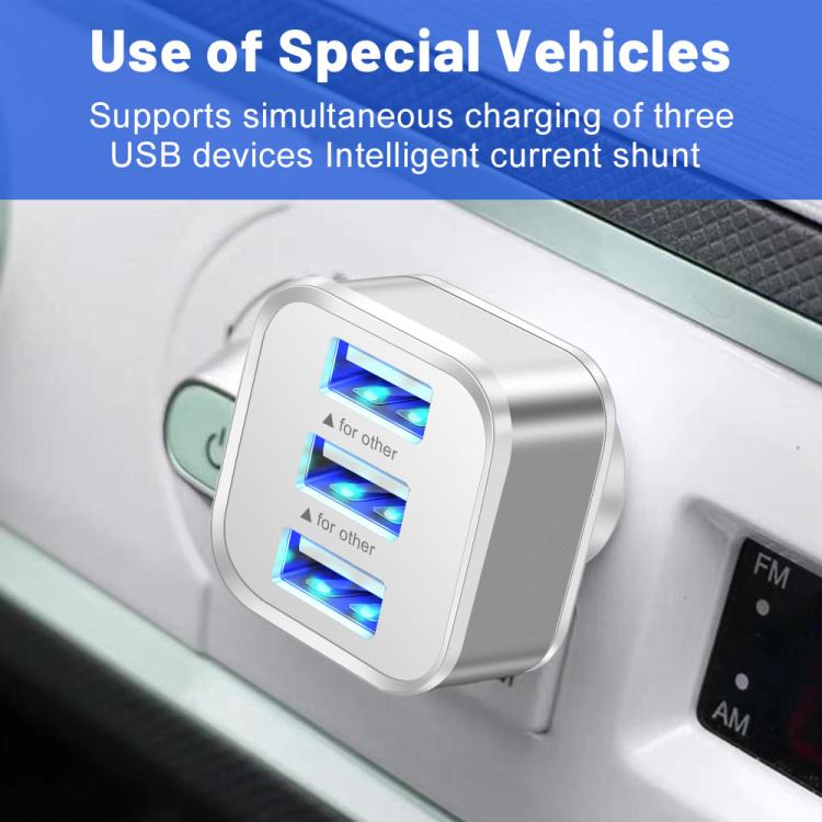 Expansor de 3 Puertos USB 2.0 Hub (Dorado)