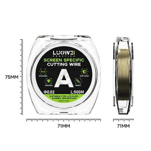 Alambre de Acero Luowei 500 M Cortar Pantallas de Celulares Diámetro 0,035mm (Gris)