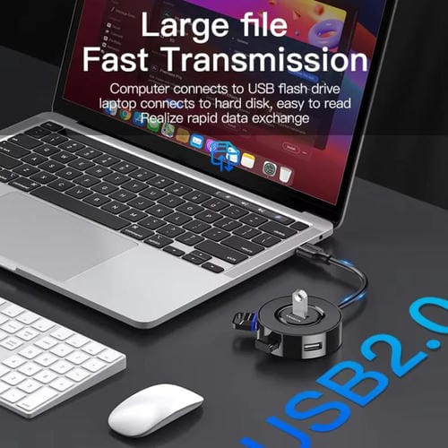 Concentrador de Expansión Mindpure US018 USB 2.0 4 Puertos para Ordenador 1 m (Negro)