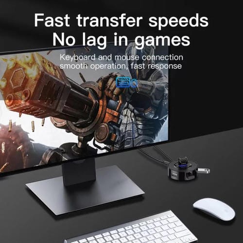 Concentrador de Expansión Mindpure US018 USB 2.0 4 Puertos para Ordenador (Blanco) 0,3 m