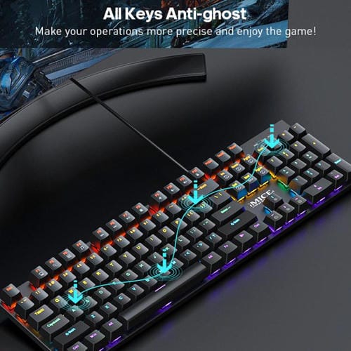 Teclado mecánico iMICE GK-600 para juegos con cable USB RGB carcasa metal