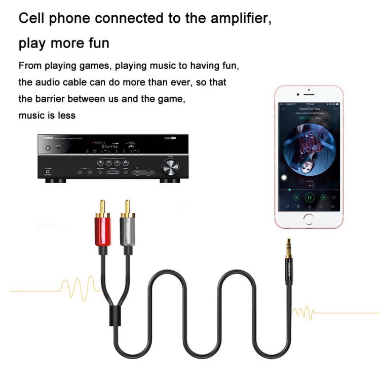 Cable de audio VEGGIEG 3,5 mm a 2 RCA para altavoces móvil y ordenador (10 m)