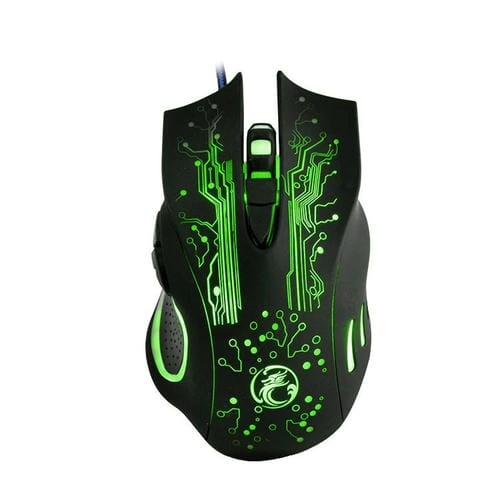 Ratón óptico iMICE X9 con cable USB para juegos (Negro)