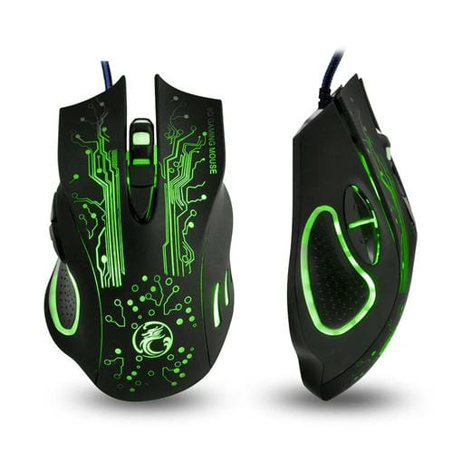 Ratón óptico iMICE X9 con cable USB para juegos (Negro)