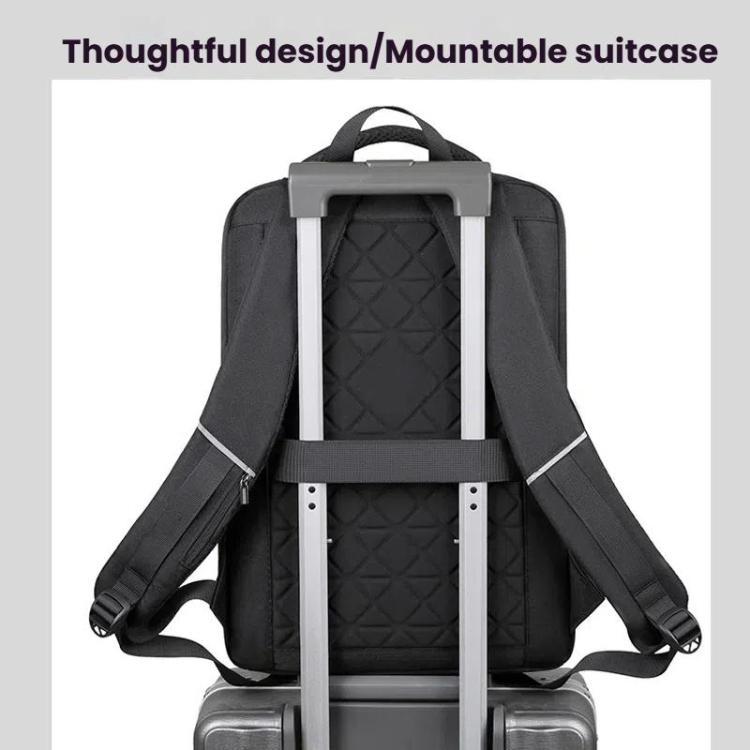 Mochila rígida portátil 17,3-18 pulgadas puertos USB y tipo C antirrobo viajes negocios (Negro)