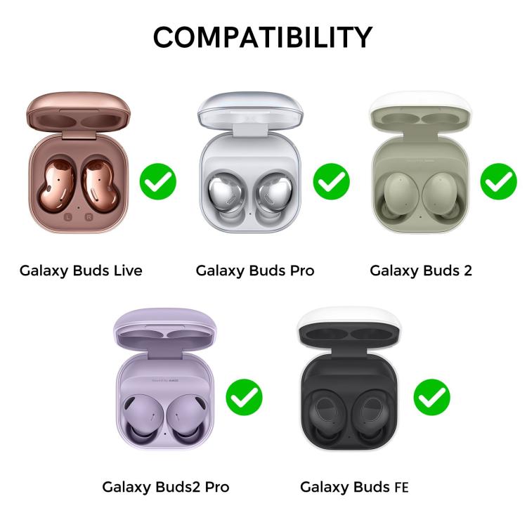 Funda protectora de TPU AhaStyle DD-WG01 para auriculares Samsung Galaxy Buds Pro / Live / 2 / 2 Pro / FE, diseño: mármol negro y dorado