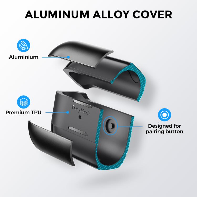 Funda protectora AhaStyle WG75-PRO2 de TPU y aleación de aluminio, resistente a arañazos y dividida, para AirPods Pro 2 (azul)