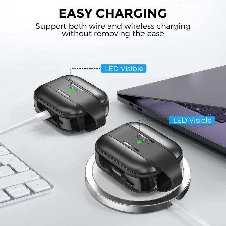 Funda protectora AhaStyle WG75-PRO2 de TPU y aleación de aluminio, resistente a arañazos y dividida, para AirPods Pro 2 (roja)