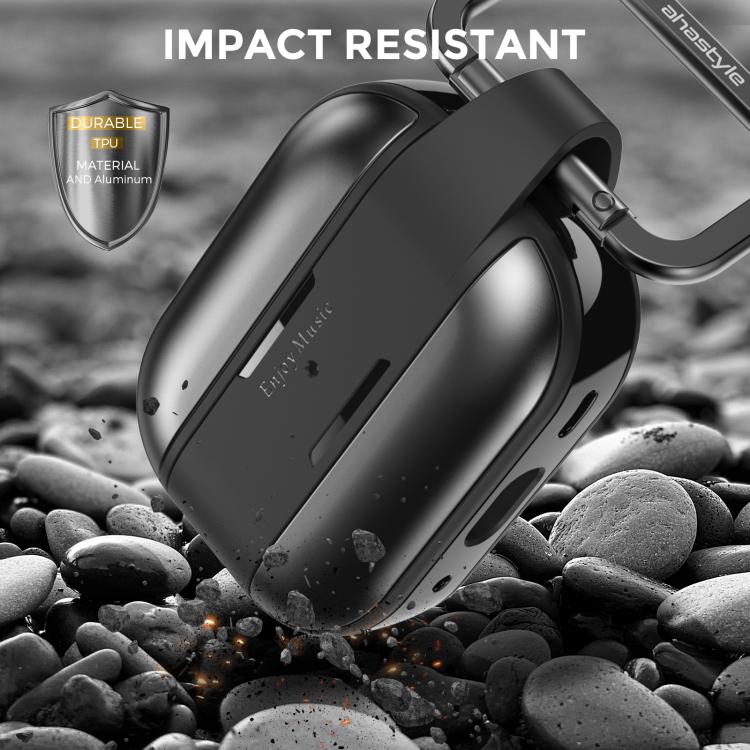Funda protectora AhaStyle WG75-PRO2 de TPU y aleación de aluminio, resistente a arañazos y dividida, para AirPods Pro 2 (roja)