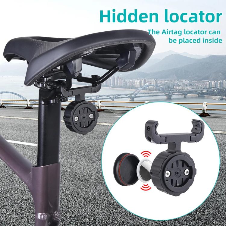 Soporte para sillín de bicicleta para AirTag y radar Garmin. Luces traseras Magene L508 iGPS SR30.