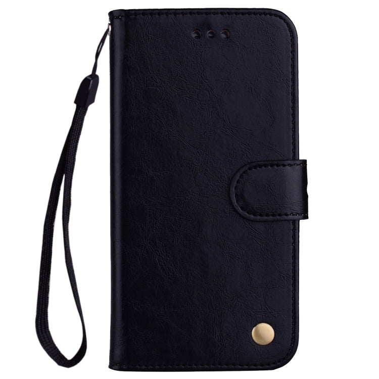 Estuche de Cuero con Tapa Horizontal con Textura de Cera de Aceite de Estilo Empresarial para Xiaomi Pocophone F1, con Soporte, Ranuras para Tarjetas y Billetera (Negro)