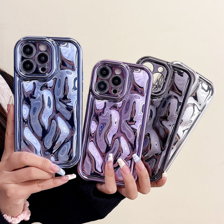 Para iPhone 15 Caja de Teléfono de TPU con Textura de Meteorito de Galvanoplastia (Azul) - MOVILSTORE