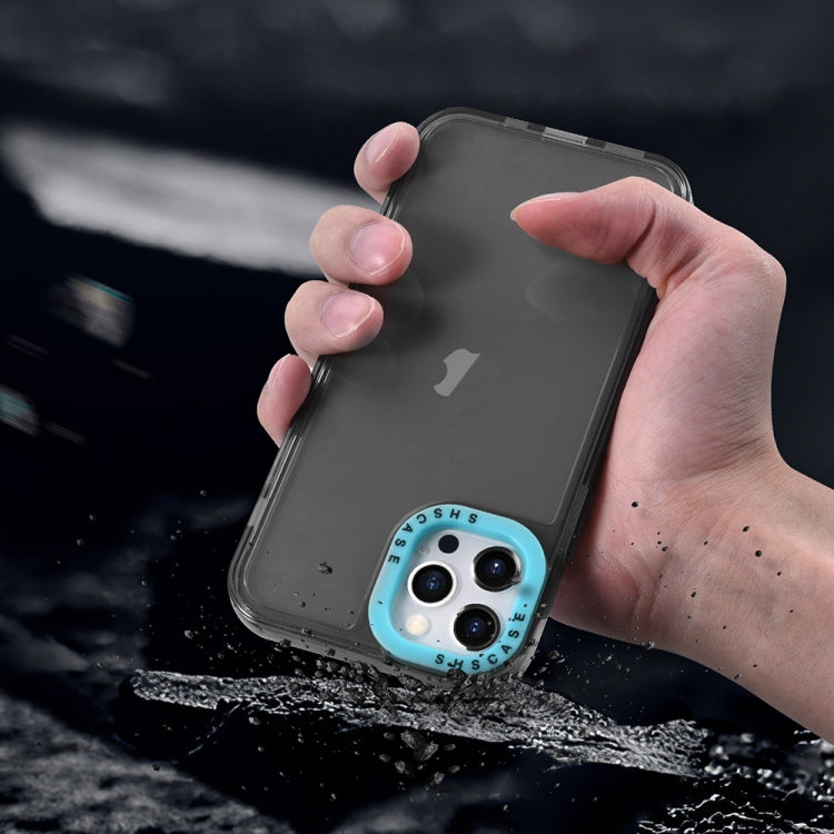 Para iPhone 15 Carcasa de Teléfono de TPU Transparente con Marco de Lente de Contraste de Color (Transparente + Azul Cielo) - MOVILSTORE