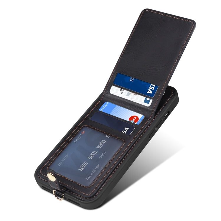 Para iPhone 15 Eseble Star Series Funda para Teléfono con Ranura para Tarjeta y Soporte para Cordón (Negro) - MOVILSTORE