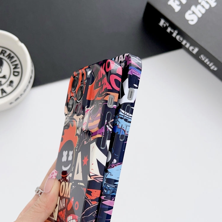 Para iPhone 15 Estuche para Teléfono con Orificio Preciso para PC con Patrón Pintado (Fondo Amarillo Sonriente) - MOVILSTORE