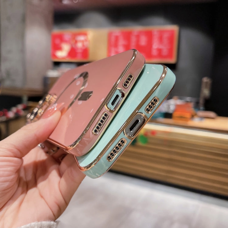 Para iPhone 15 Estuche para Teléfono de TPU con Revestimiento Magsafe y Película para Lentes (Rojo Rosa) - MOVILSTORE